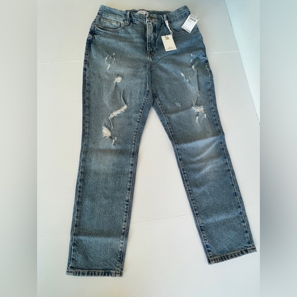 Good American Good Classic High Rise Distressed Jeans, Indigo - Size 28 - Picture 5 of 12